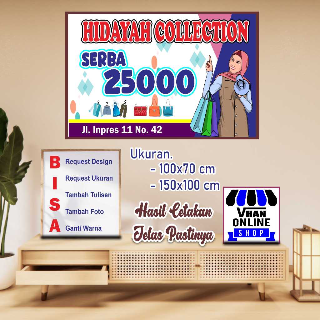 Cetak Spanduk Banner Toko Baju Atau Toko Hijab