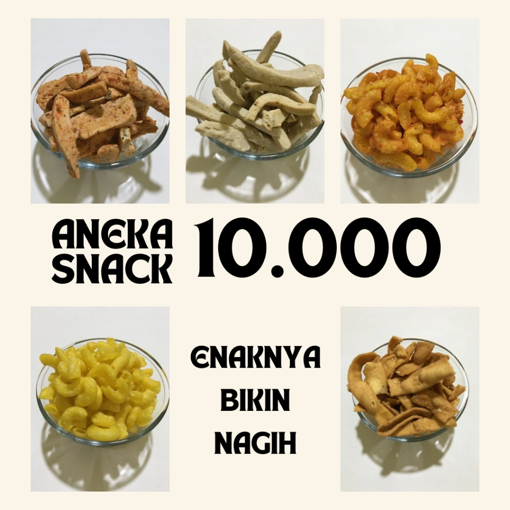 

ANEKA SNACK 10.000 ( LEGENDA RASA ) Enak Lezat Renyah Krispy Ekonomis Murah Cemilan Jajanan Jajan Basreng Makaroni Kue Ladrang Manis Pedas Original Ori 10 Ribu Sepuluh