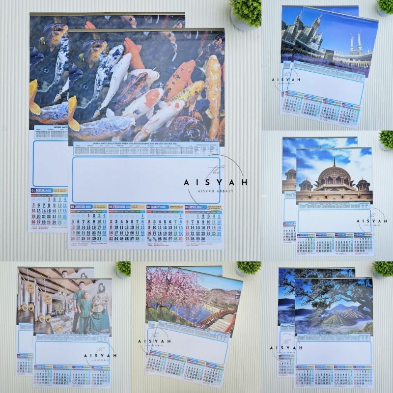 

kalender tahun 2025 JM2 3 lembar 4 bulanan ukuran 38x54cm banyak varian gambar(terima castume cetak merek)