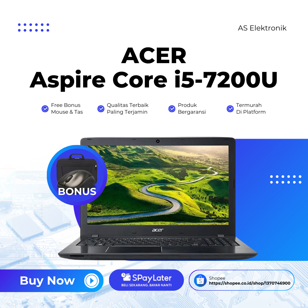 Hot Sale Laptop Dual VGA Acer Aspire Core i5-7200U Gen 7th // HDD-SSD //