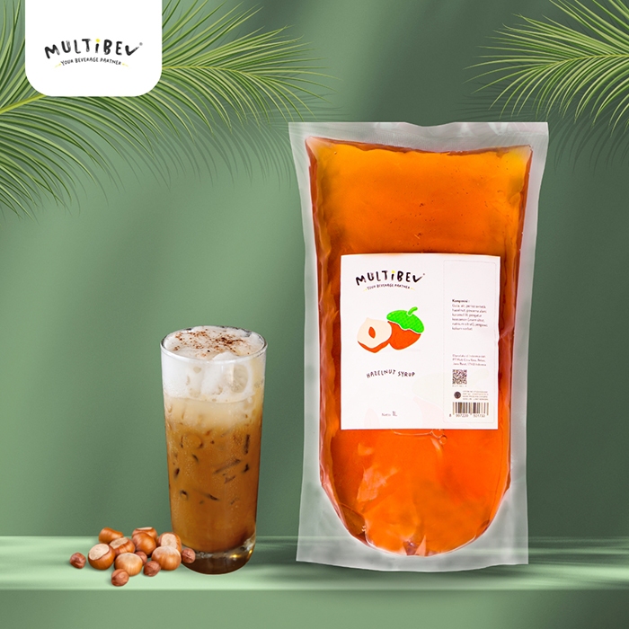 

MultiBev - Syrup Hazelnut Pouch 1000ml - Sirup Minuman Rasa Kacang Hazel