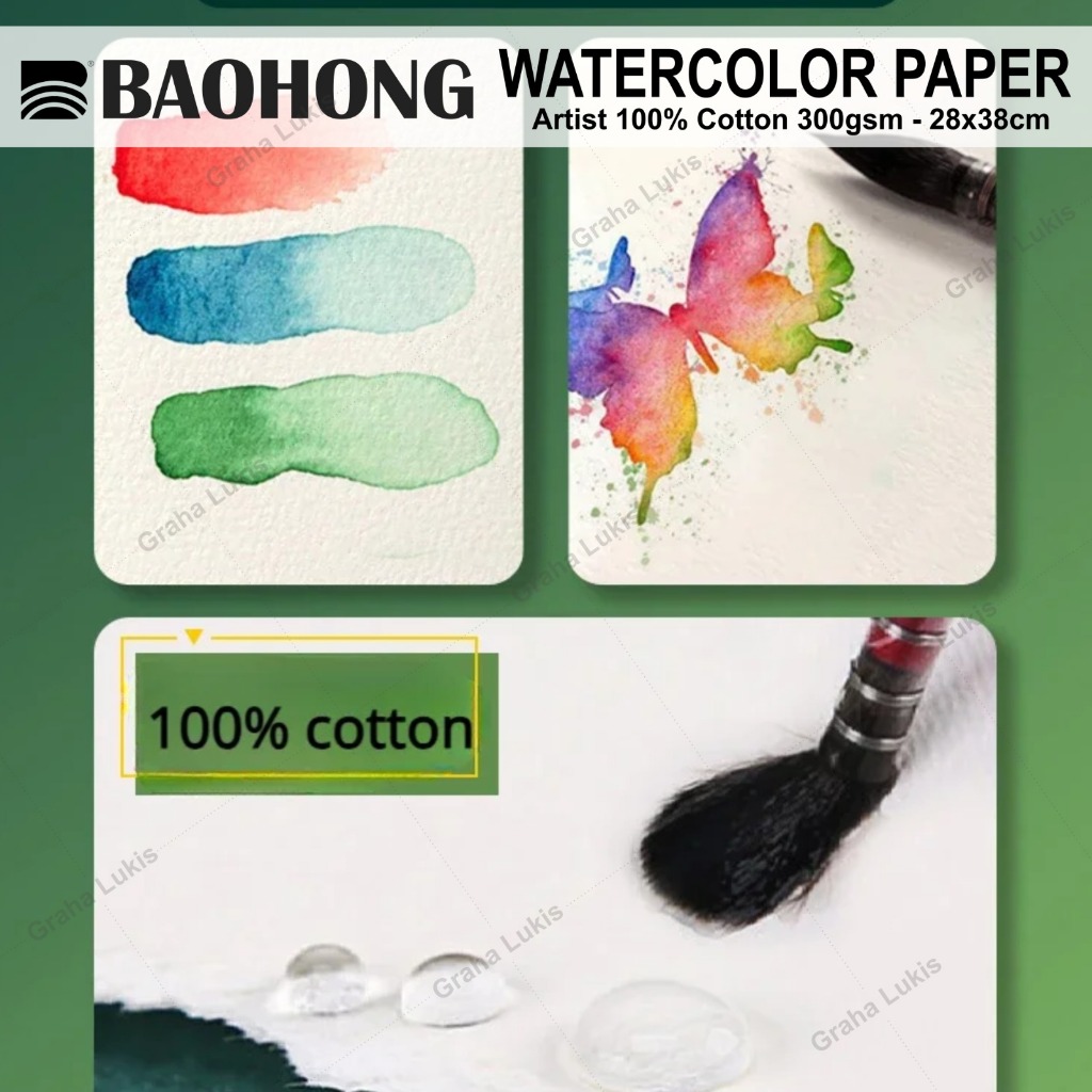 

RK Baohong Artists' Watercolor Paper 28x38cm 300gsm 100% cotton