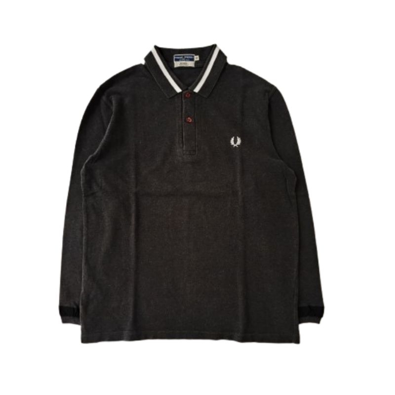 Long Poloshirt / Kaos Kerah Fred Perry Twin Tipped Reissues England Dark Grey Men Women Preloved Ori