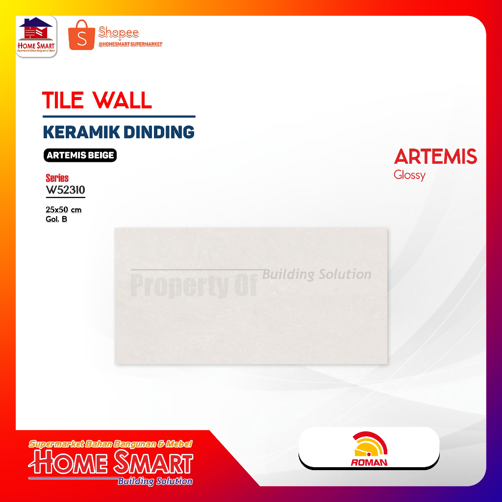 Roman Keramik Dinding W52310 dArtemis Beige 25x50