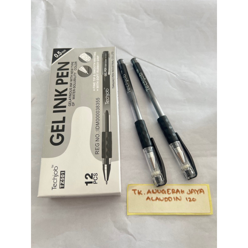 

[ 1 BIJI / PC ] PULPEN TECHJOB HITAM GEL INK PEN 0.5 MM , PULPEN TECHJOB TZ501 , Pulpen cair