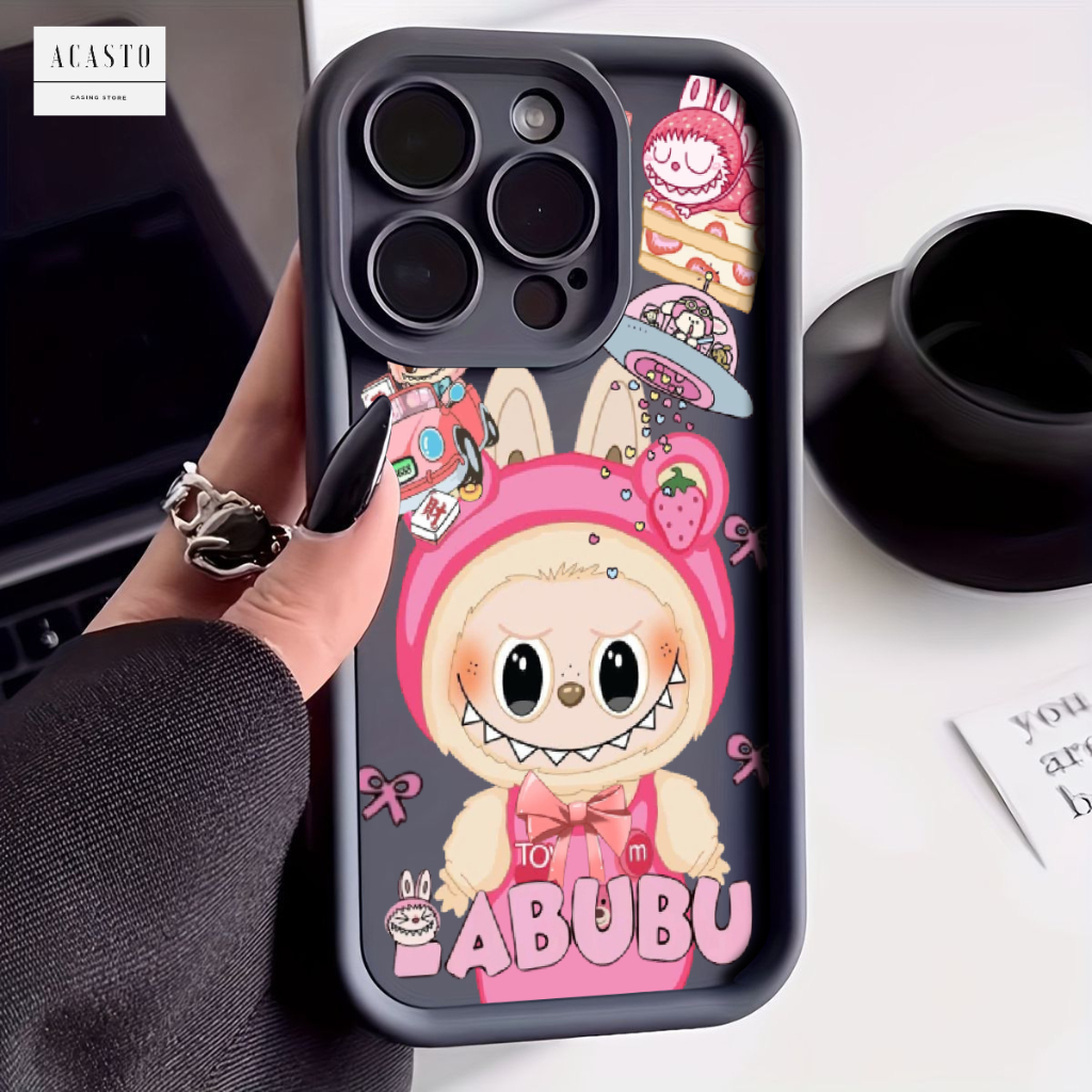 AC158 SOFTCASE ROSE KARTUN LABUBU LUCU CASING PREMIUM CASE CEWEK SILIKON HP FOR VIVO Y02 Y02T Y02A Y