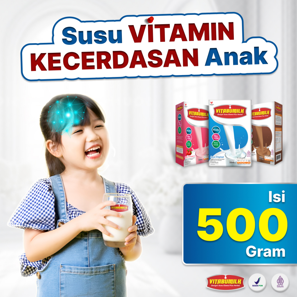 

VITABUMILK Official Store | Susu Vitamin Kecerdasan Anak | Susu Kambing Etawa Plus Herbal Madu Ikan Gabus dan Temulawak isi 500 Gram Per Box