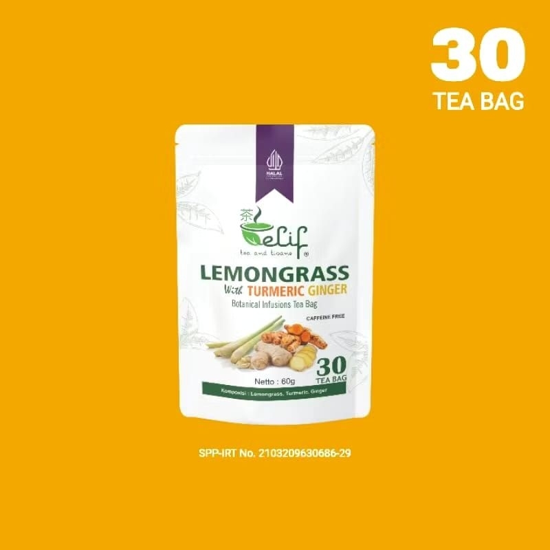 

Elif Tea and Tisane Lemongrass Tumeric Ginger Tea | Teh Serai Jahe Kunyit