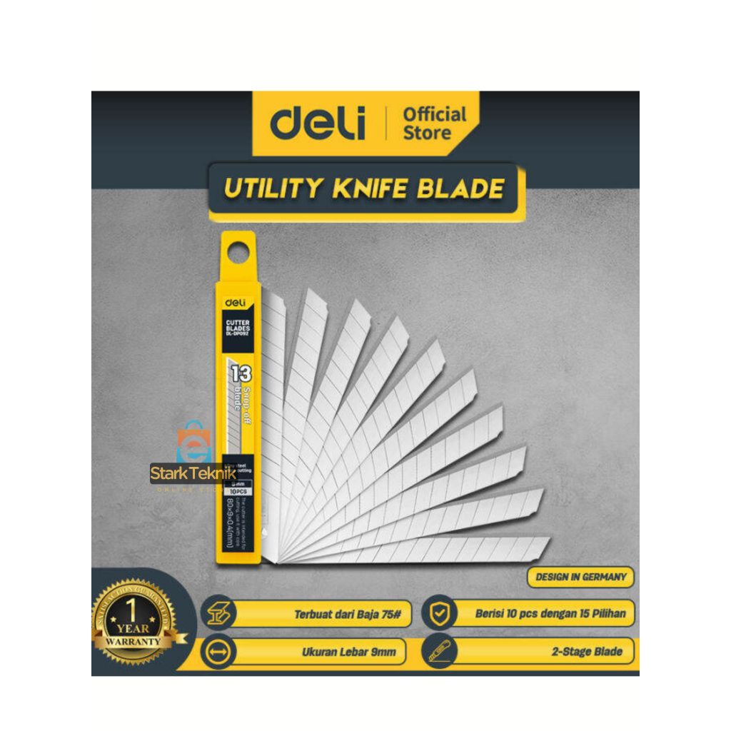 

Deli Utility Knife Blade / Refill Isi Pisau Cutter 10 pcs 9mm EDL-DP092