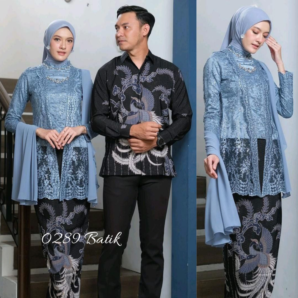 SET COUPLE KEBAYA TUNANGAN DAN WISUDA KINARA KEBAYA DAN KEMEJA BATIK KINARA NEW PRODUK 0289 BATIK