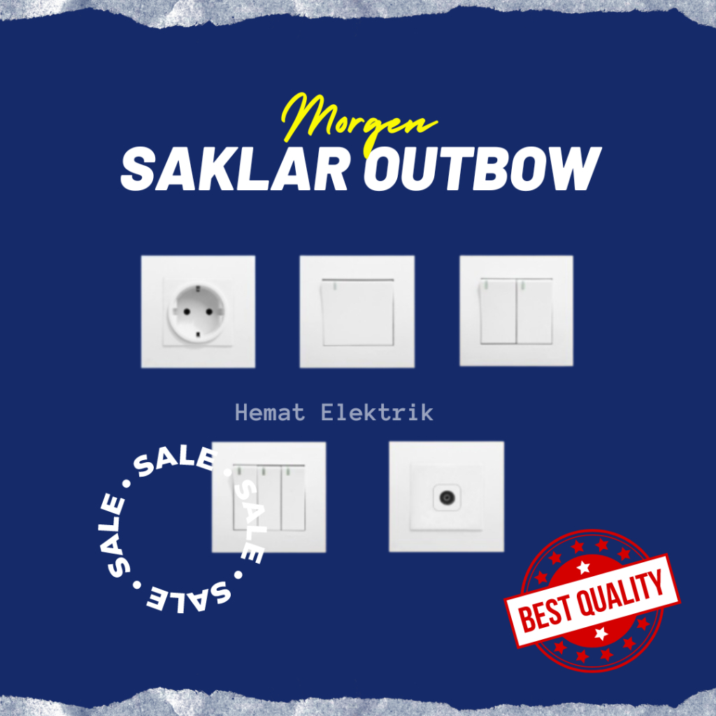 Stop Kontak Saklar Lampu Rumah Outbow OB Morgen Model V Tombol ON OFF Lampu