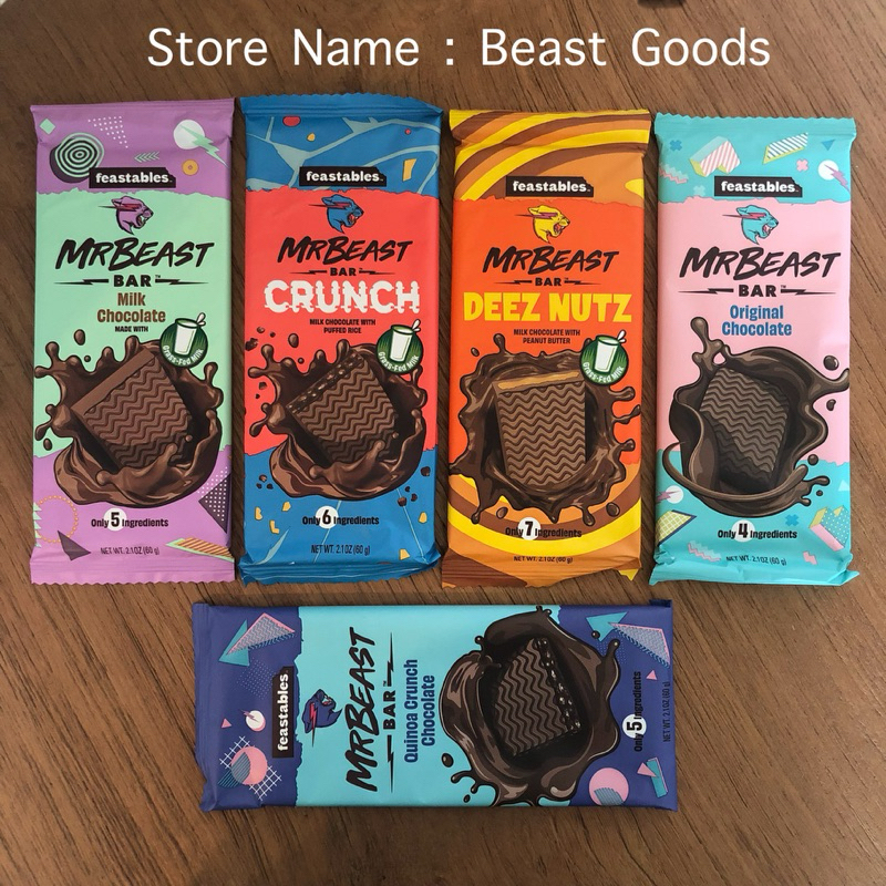 MrBeast Feastables Chocolate - ORIGINAL VERSION Mr Beast Coklat