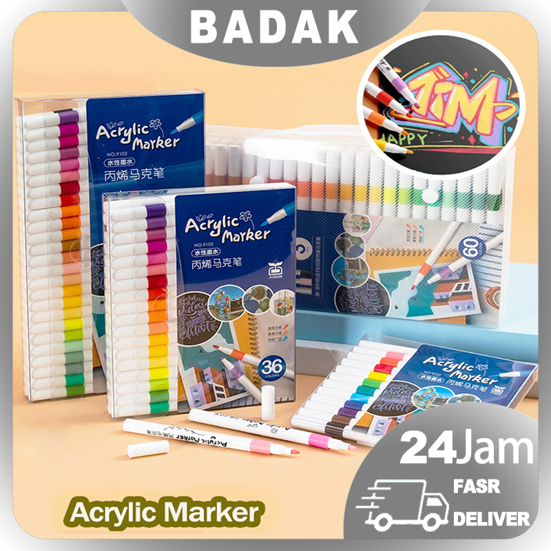

Hightune Acrylic Marker Set Spidol Akrilik DIY Painting Spidol Pastel Pulpen Highlight Drawing Warna