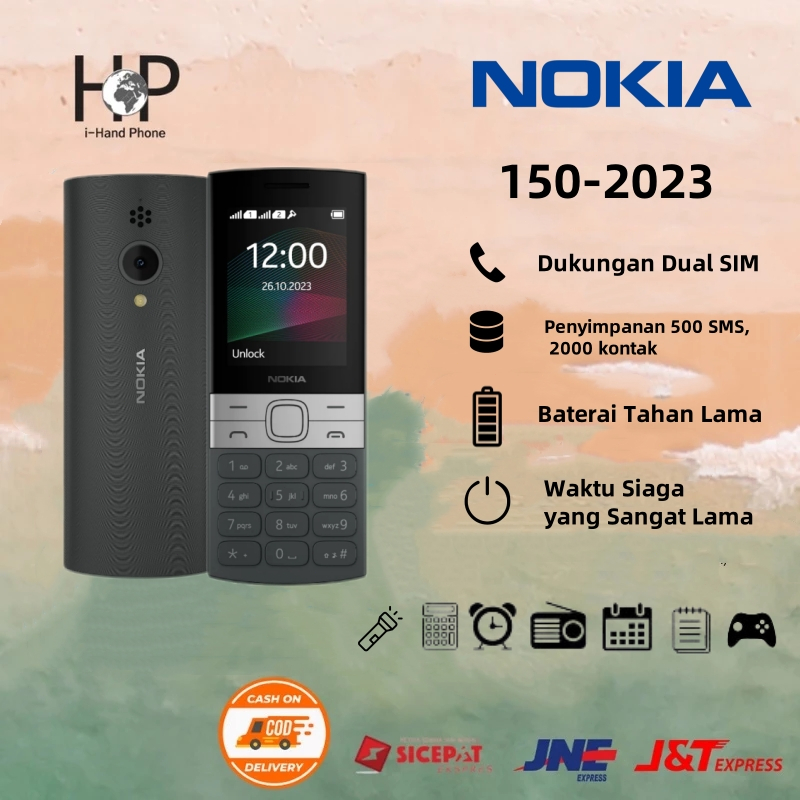 HP Murah Nokia 150 (2023) Tahan Banting, Dual SIM Radio FM, Baterai Tahan Lama Handphone Cuci Gudang