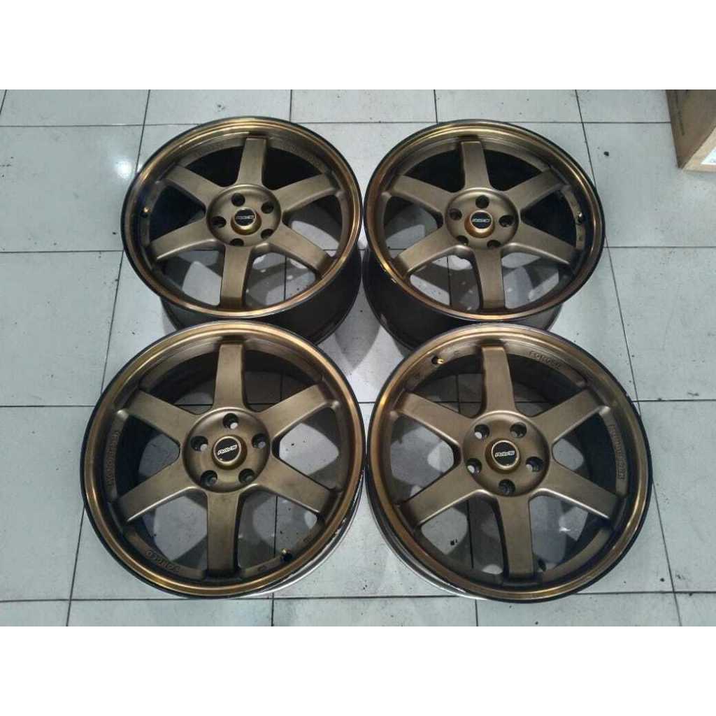 VELG BEKAS JDM RACING SEKEN TE37 RING 18 LEBAR 8,5 PCD 5X114 BRONZE COCOK BUAT INOVA HRV JUKE CIVIC 