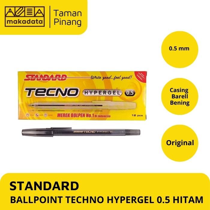 

BALLPOINT / BOLPEN / PULPEN STANDARD TECHNO HYPER GEL 0.5 HITAM (1 PCS)