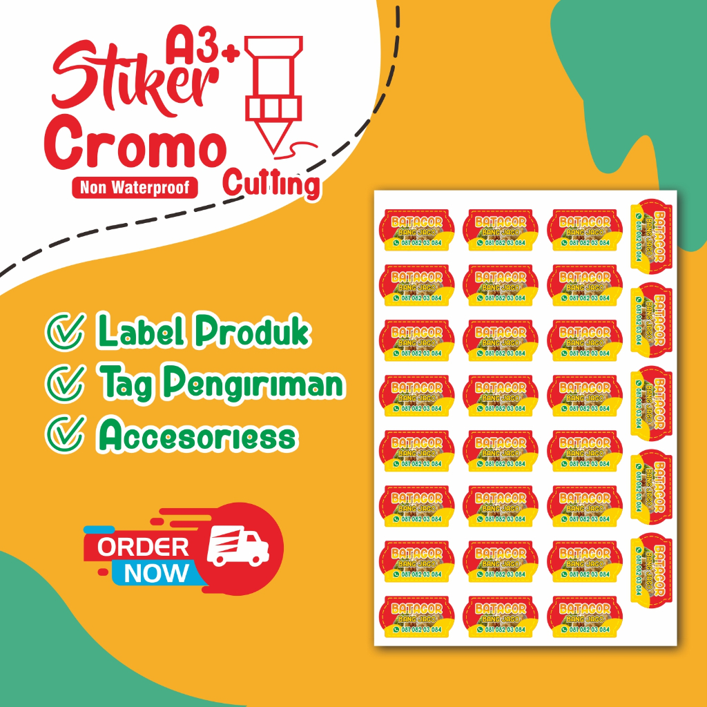 

LABEL PRODUK - STIKER CROMO - KISS CUT