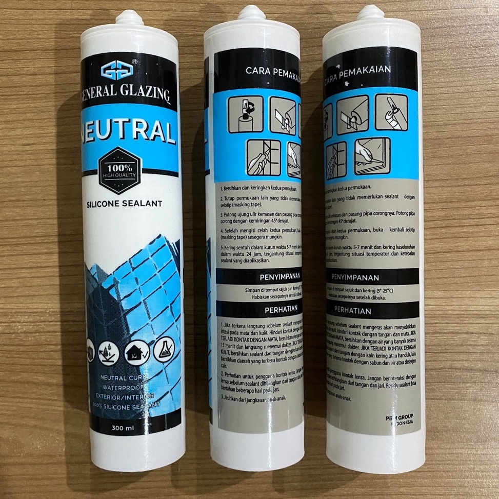 

KODE Q7J4 Lem Kaca Silikon Netral GG Silicone Sealant Neutral General Glazing