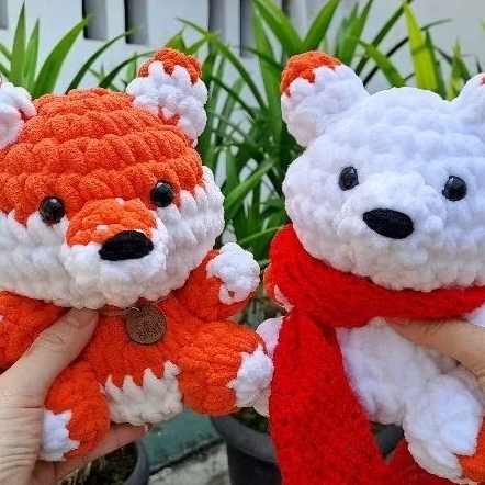 Boneka rajut rubah fox / amigurumi fox / Plushie fox