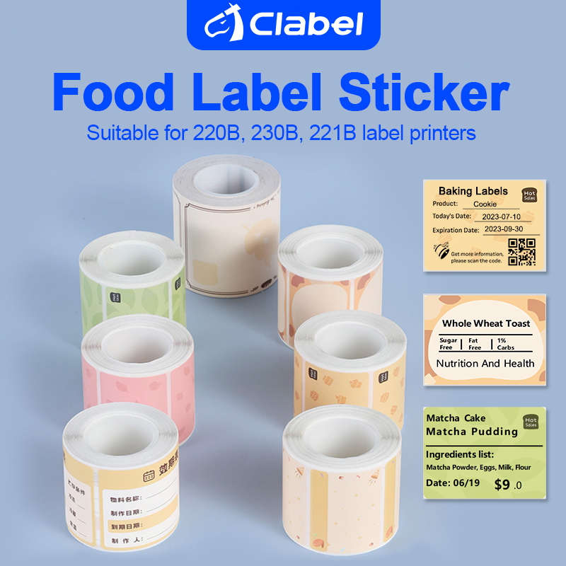 

CLAEBL 220B/221B/230B/320B label sticker thermal paper food label suitable for cake shop baking scene price label sticker