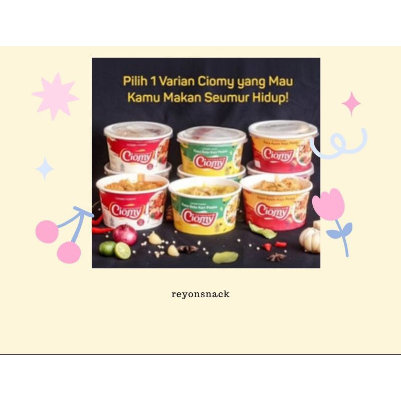 

Paket Ciomy All Variants 6 PCS ukuran Reguler (Besar)