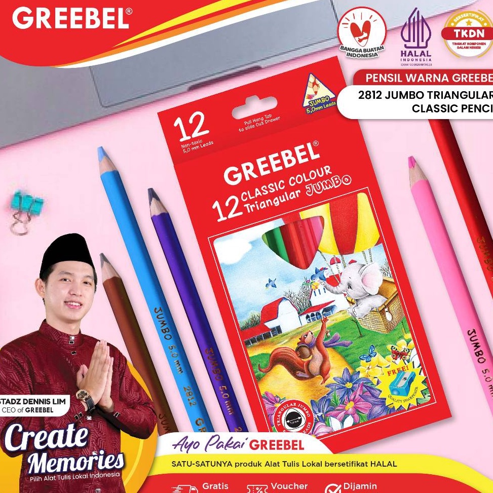

KODE V6C5 GREEBEL Pensil Warna 2812 Jumbo Triangular Hexagona Coloring Pensil Warna Greebel Pensil Warna Aman untuk Anak Mewarnai