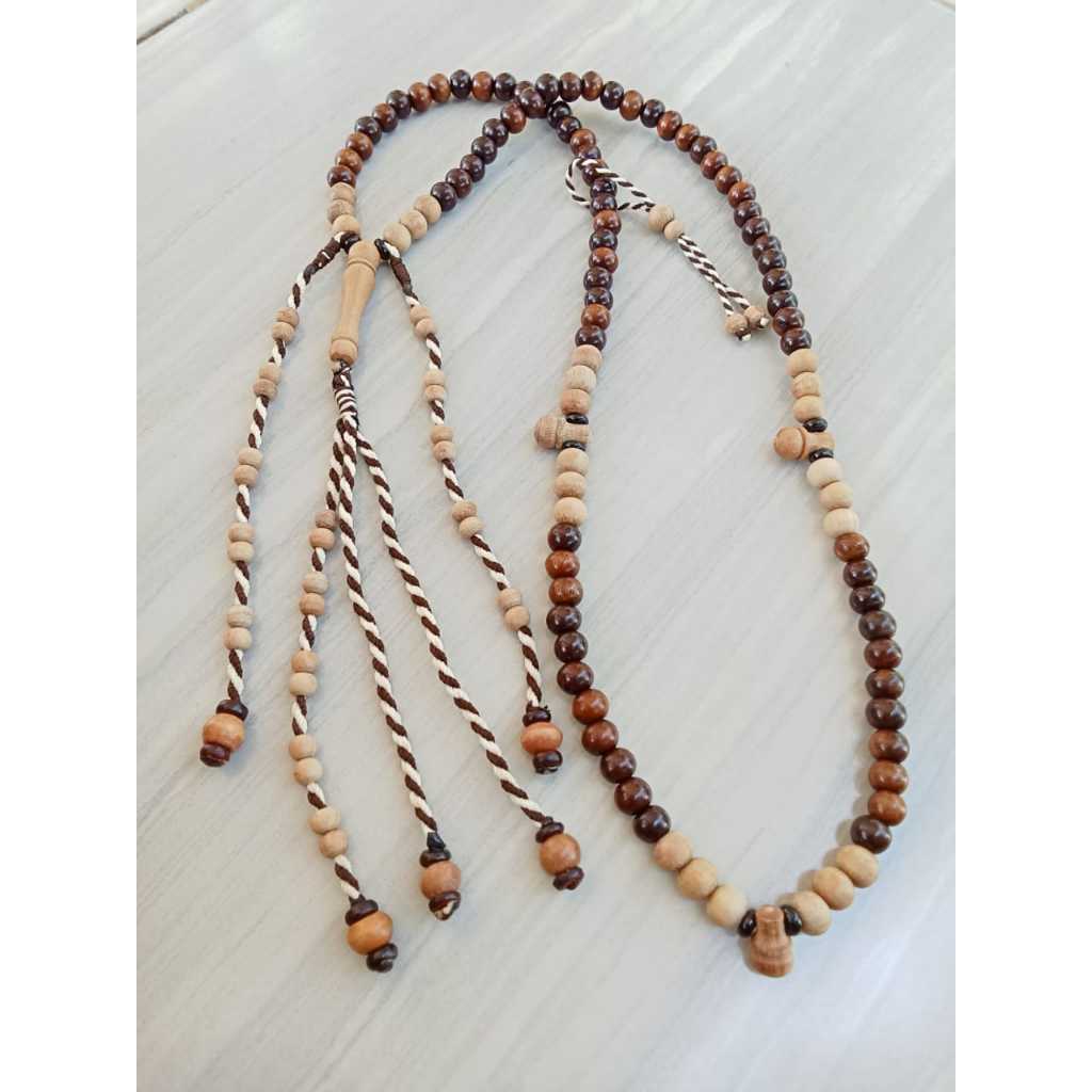 tasbih kayu galih stigi mix cendana 100 butir setting syadzili rumbai tijani | tasbih cantik | tasbi