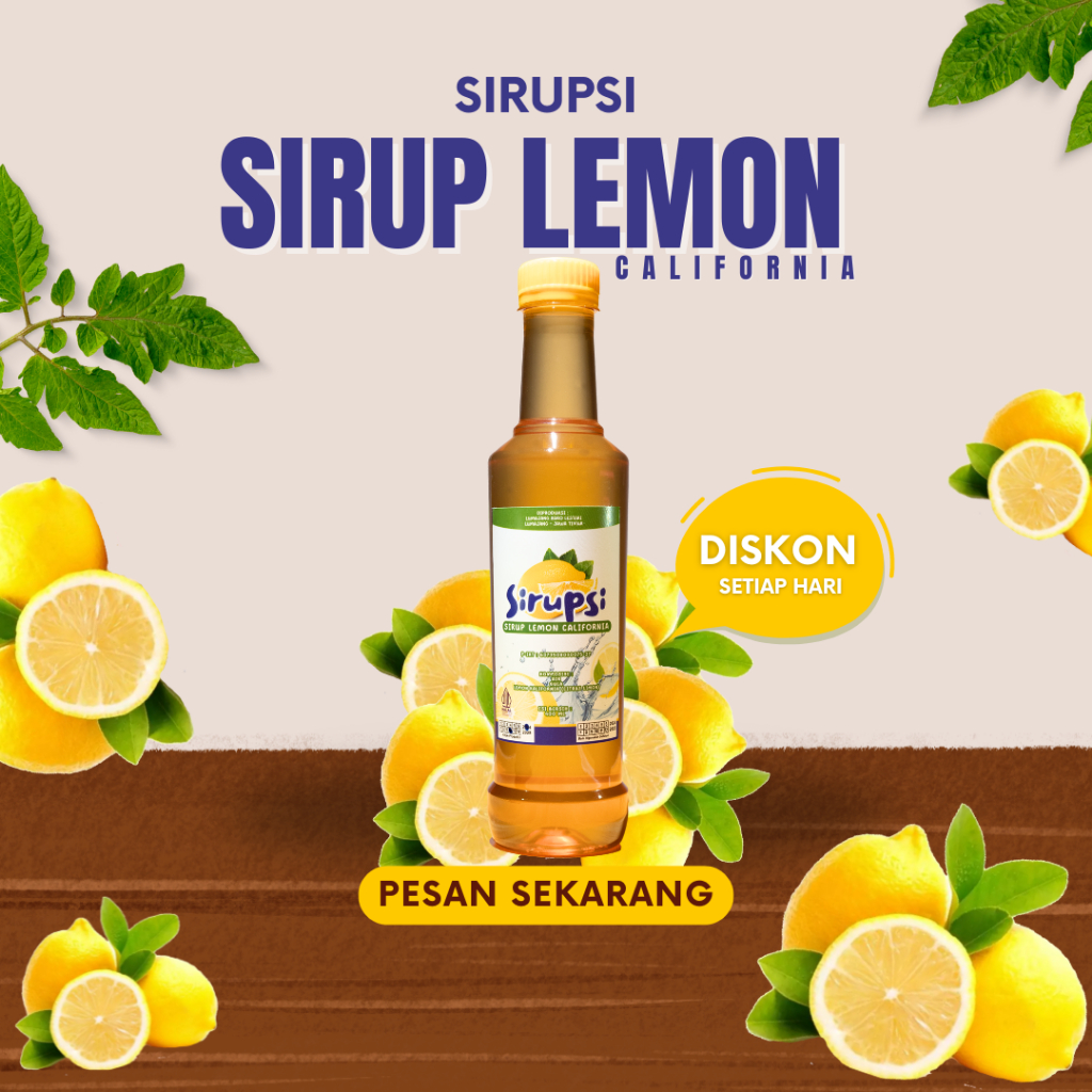 

SIRUP LEMON CALIFORNIA - Sirup Lemon Segar Alami (400 ml) - MINUMAN SEHAT Botol