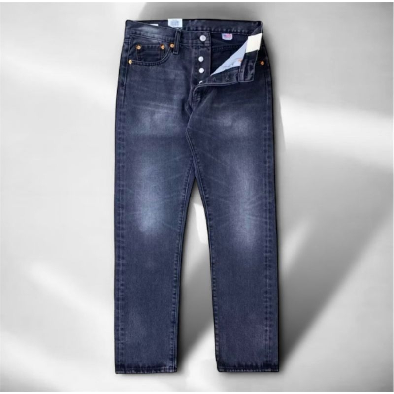Celana Jeans Pria 501 ORI Usa - Jeans Reguler Aksen Selvedge - Celana Jeans Standar Pria Berkancing