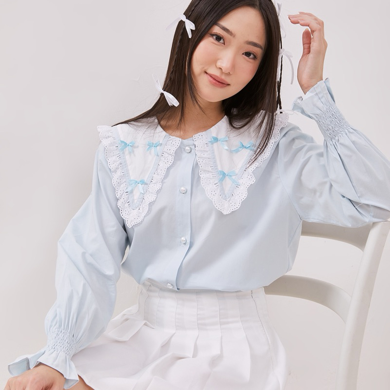 Nayeon Ribbon Blouse 030 | Wilexa Official | Kemeja Wanita