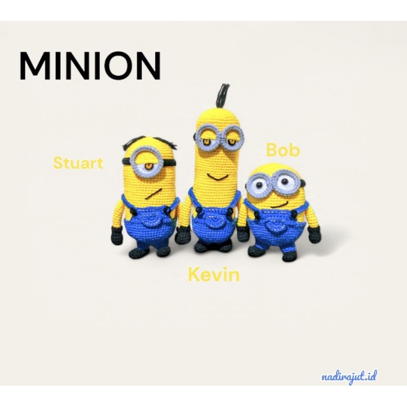 Amigurumi Boneka Rajut MINIONS STUART/KEVIN/BOB