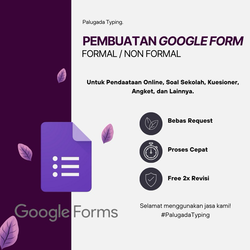 

PEMBUATAN GOOGLE FORM - PALUGADA TYPING