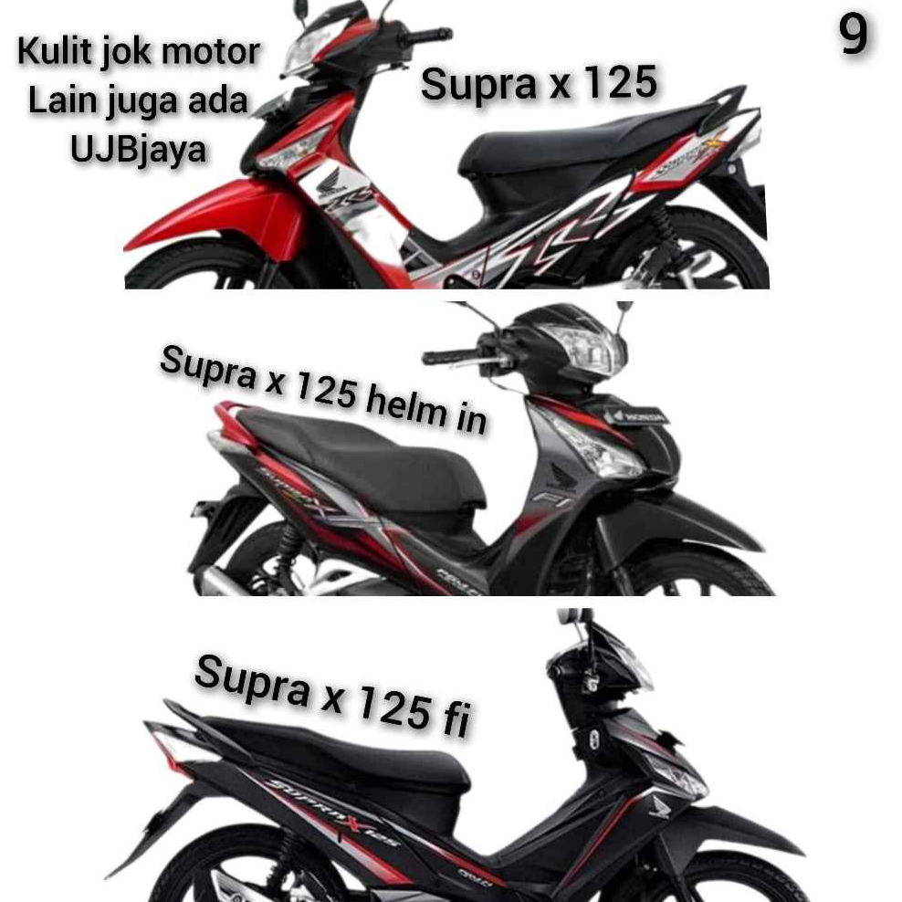Kulit Jok Motor  Supra X 125 Helm In / Supra X 125 Fi / Supra X 125 Standar / Bahan Ori Sarung Jok M