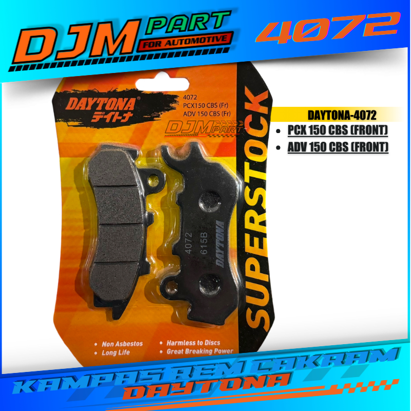Kampas Rem Cakram Depan Original Daytona Racing Pcx 150 Cbs Pcx 160 Cbs Adv Cbs 4072
