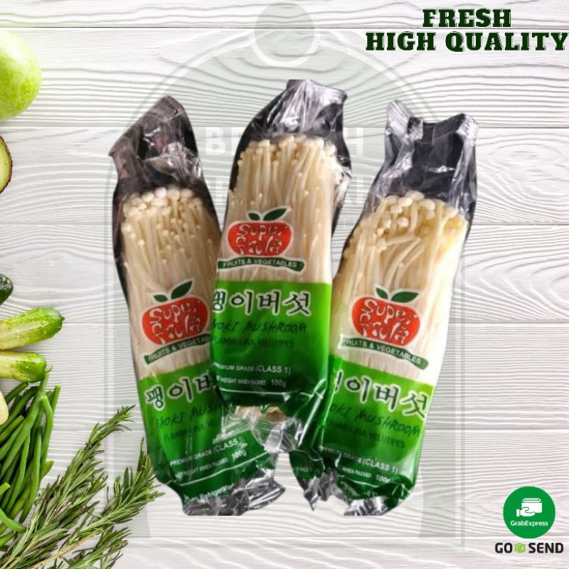 

Jamur enoki segar uper premium - 3pcs @100gr