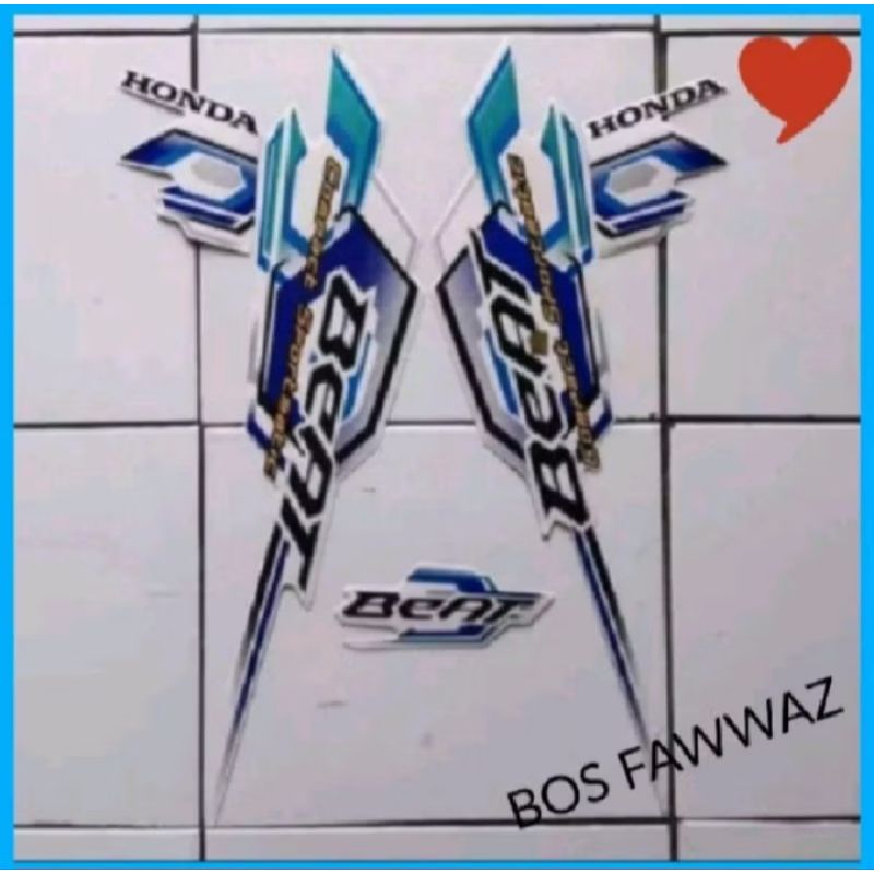 striping Honda beat karbu putih 2008