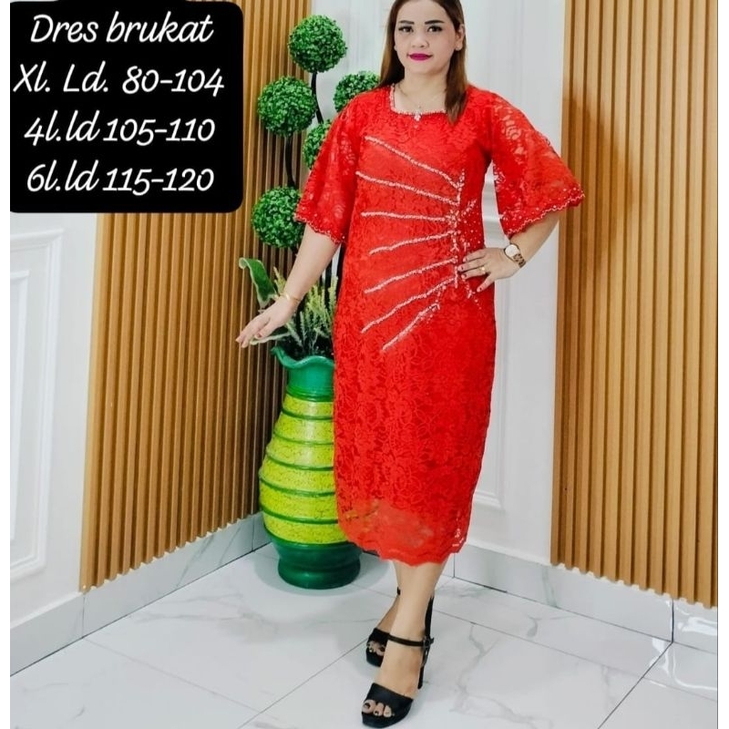 Dres wanita brokat dres natal