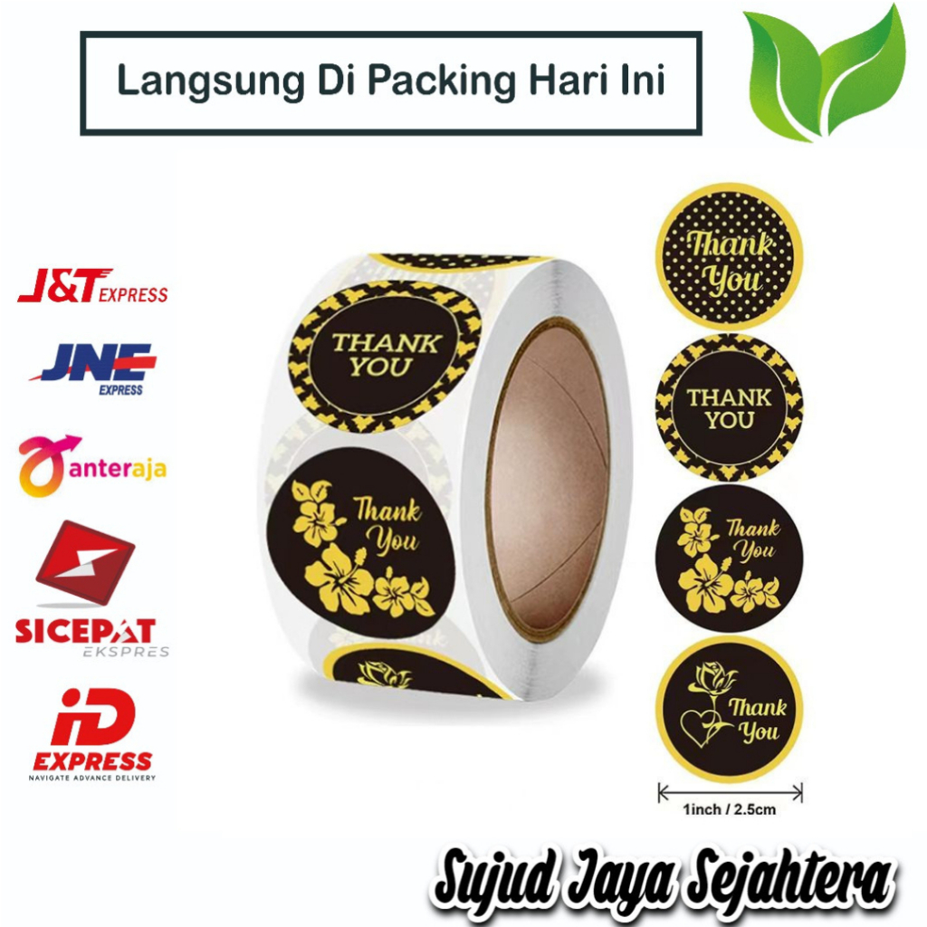 

16. STICKER THANK YOU STICKER TERIMA KASIH (MODEL RANDOM C) 1 ROLL ISI 500 PCS TINGGAL KUPAS DAN TEMPEL