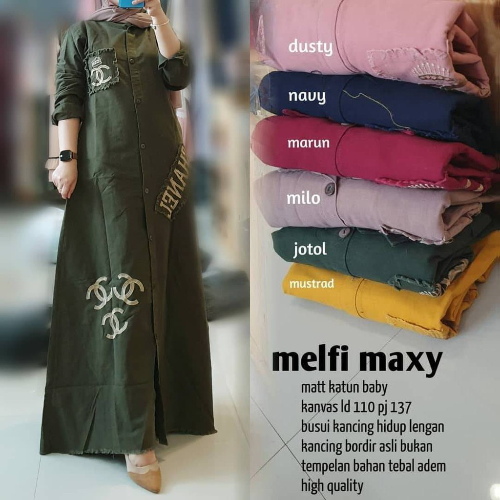 Promo Terbaik / Gamis Katun Baby Canvas / Dress / Baju Muslim / Gamis Bordir /  Pakaian Wanita Model