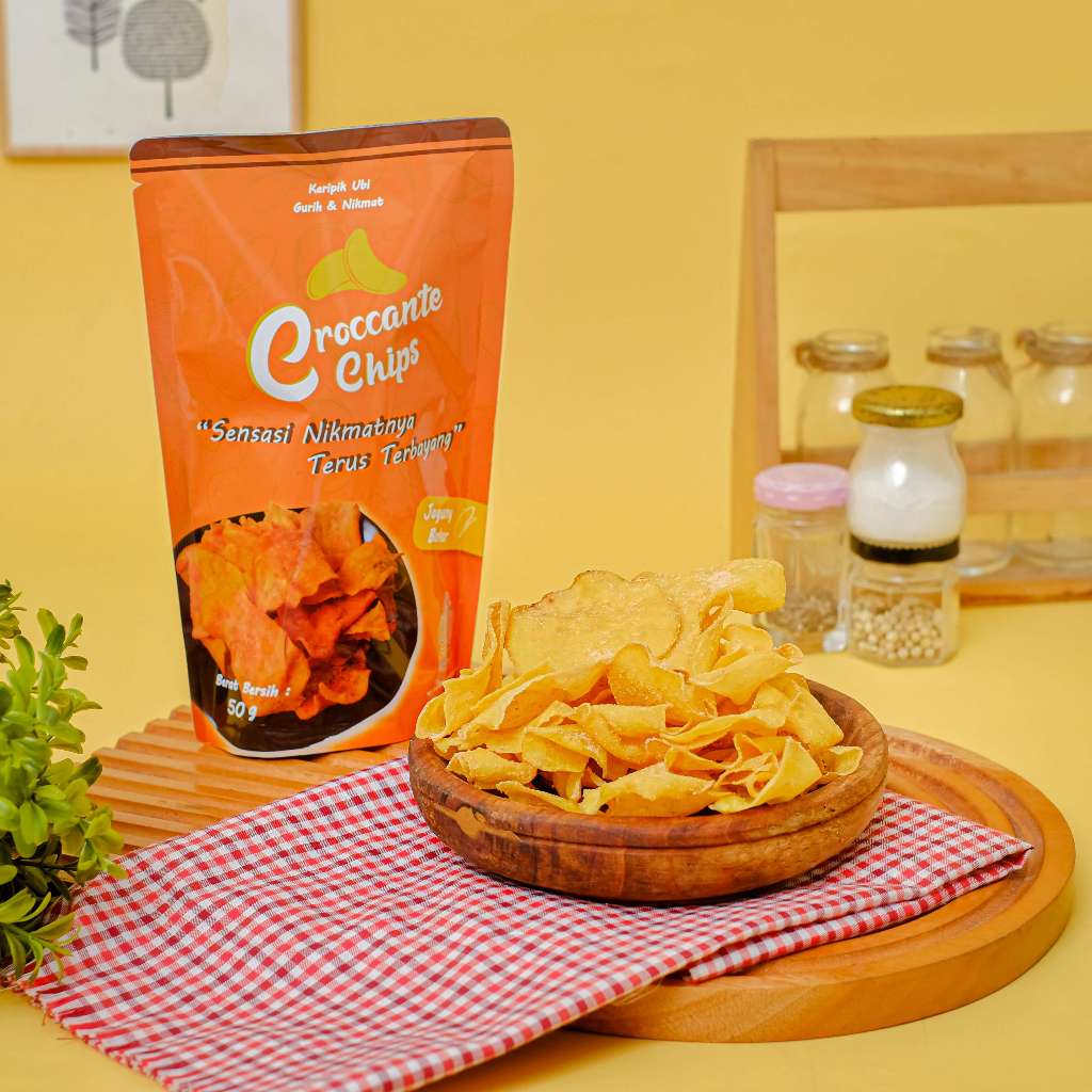 

Croccante Chips Cemilan Keripik Ubi Rasa Jagung Bakar 50 gr