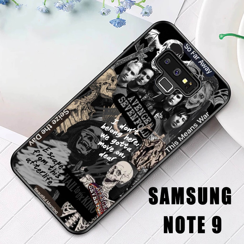 Case Glossy , Case Samsung Note 9   , Motif Avenged Sevenfold Keren- Silikon - Case Glossy - Casing 