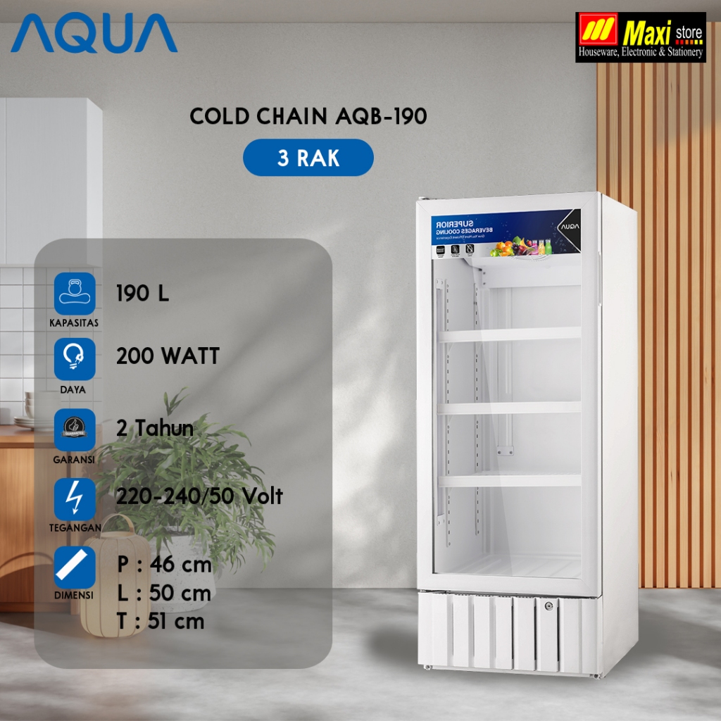 AQUA Showcase  AQB-190  AQB-240  AQB-280 AQB-568 Garansi Resmi Aqua