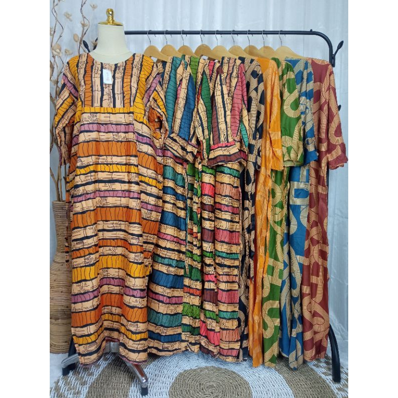 Daster Lengan 3/4 Adreena Ld 120 Pb 130/daster rayon adem/ longdress