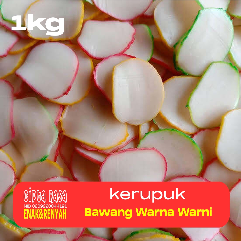 

KERUPUK BAWANG / KERUPUK SEBLAK WARNA WARNI KEMASAN 1KG