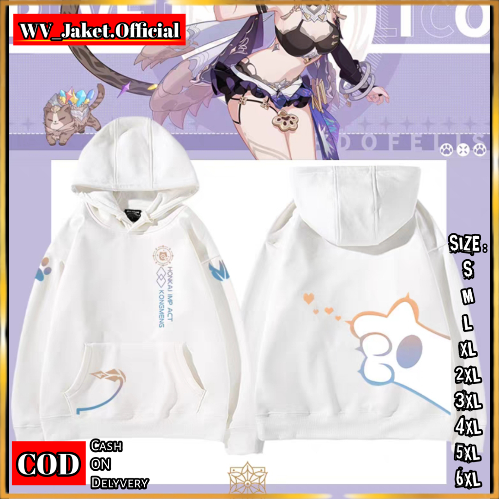 WareVisible Jacket Hoodie Pullover HONKAI KONGMENG  Oversize Korean Style Unisex Jacket Fleece