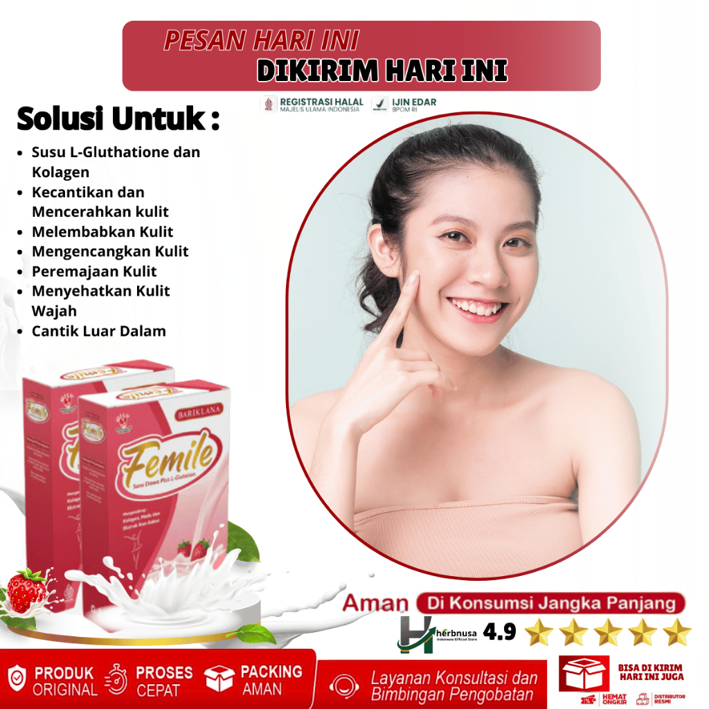 

FEMILE Susu Kambing Etawa Plus L-Glutation Kolagen Madu Ekstrak Ikan Gabus Menutrisi Kulit Sehat