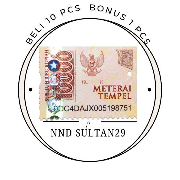 

1 pcs METERAI TEMPEL 10000 ASLI POS INDONESIA