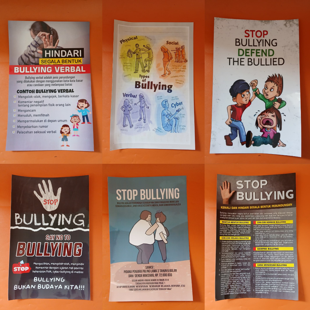 

Stiker Vinyl Stop Bullying - Stiker Stop Perundungan - Stiker Say No To Bullying 19x31 cm