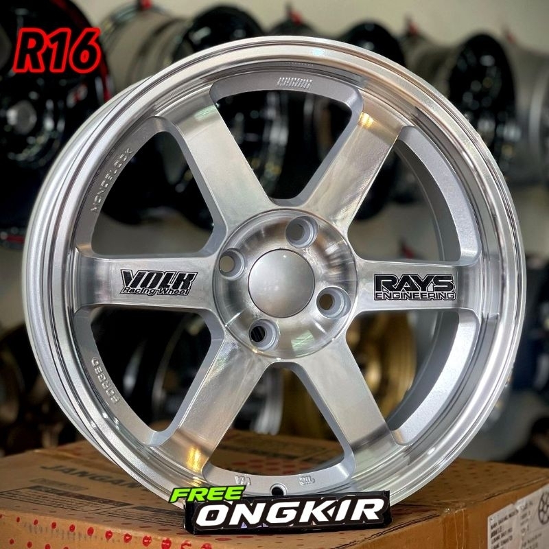 BONUS PENTIL velg mobil ring 16 TE37 FLOW FORMING LEBAR 7 ET 38 velg mobil racing import R16 velg mo