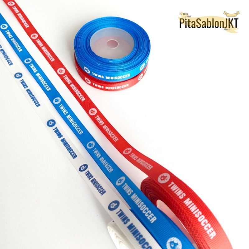 

CUSTOM PITA GROSSGRAIN 1,2 CM PitaSablonJKT || LABEL PITA BAJU MERK HAMPERS || SABLON LABEL